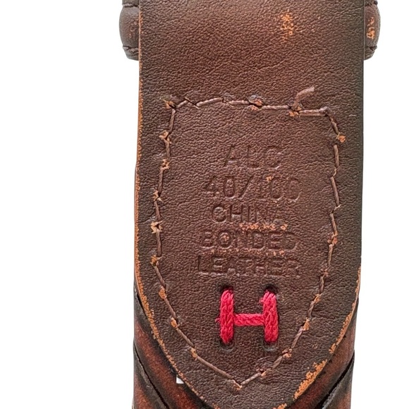 Tommy Hilfiger Mens Brown Woven Braided Leather Belt Size 40 - Picture 3 of 7